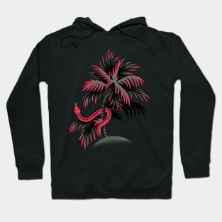 Snake Palms - Dark Vintage Coral Hoodie